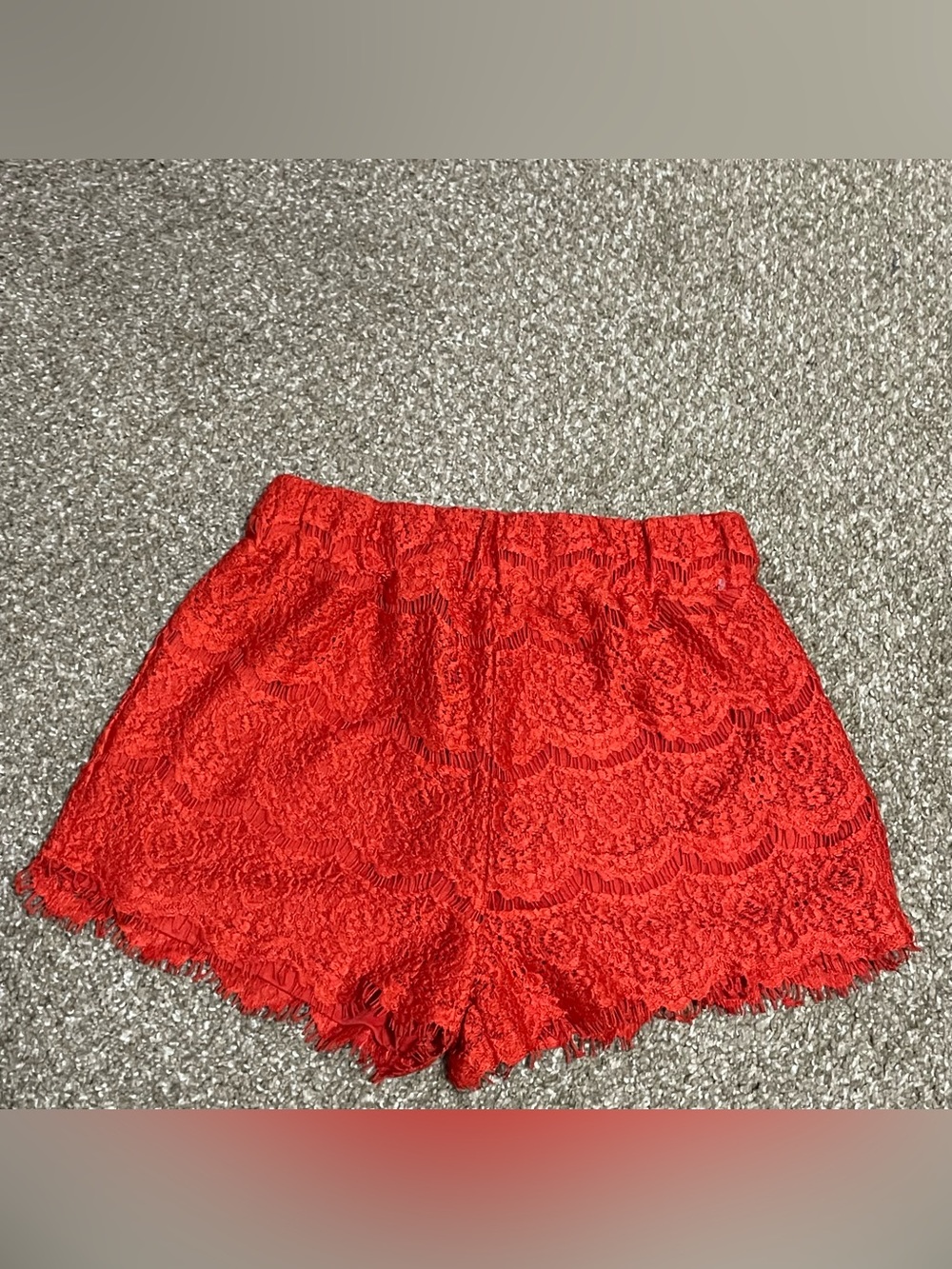 Charlotte Russe Red Lace High-Waist Shorts